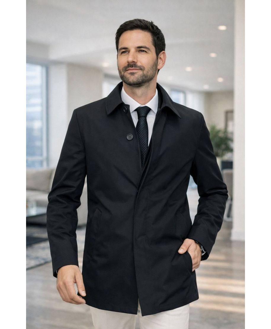 Trench uomo nero - Devon - Impermeabili e sopra abiti - Gogolfun.it