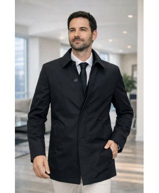 Trench uomo nero - Devon - Impermeabili e sopra abiti - Gogolfun.it