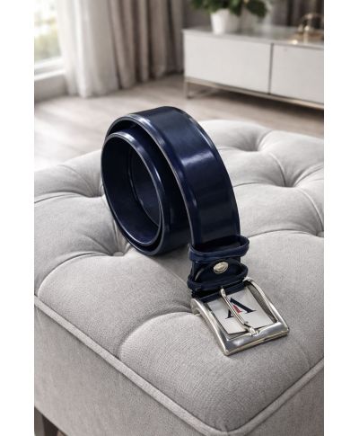 Cintura uomo blu pelle liscia - Accessori da cerimonia online - Gogolfun.it