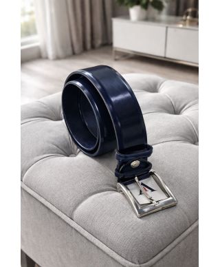 Cintura uomo blu pelle liscia - Accessori da cerimonia online - Gogolfun.it