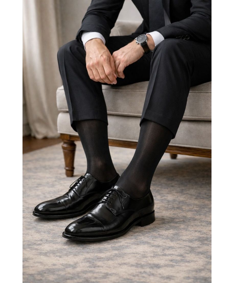Calze uomo in filo di scozia nere - Accessori da cerimonia - Gogolfun.it