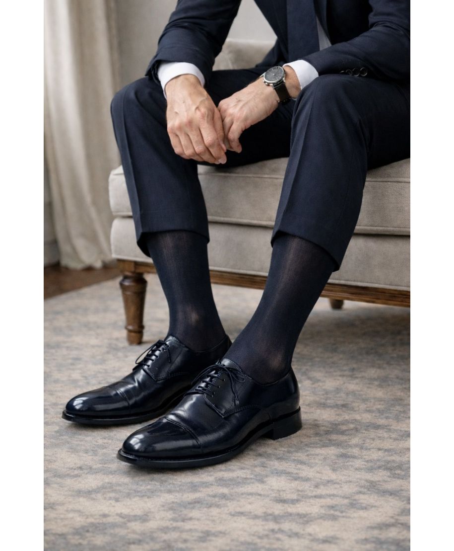 Calze in filo di scozia blu scuro - Accessori da cerimonia online - Gogolfun.it