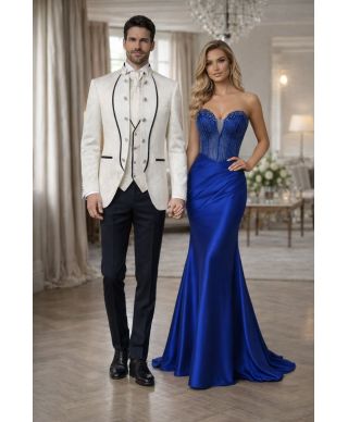 Abito da cerimonia a sirena blu cobalto - Cocca - Abiti da diciottesimo, testimone, damigelle - Gogolfun.it