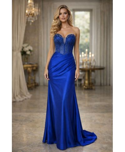 Abito da cerimonia a sirena blu cobalto - Cocca - Abiti da diciottesimo, testimone - Gogolfun.it