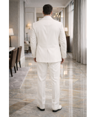 Smoking uomo bianco con gilet, Romanic - Taglia comoda - Gogolfun.it