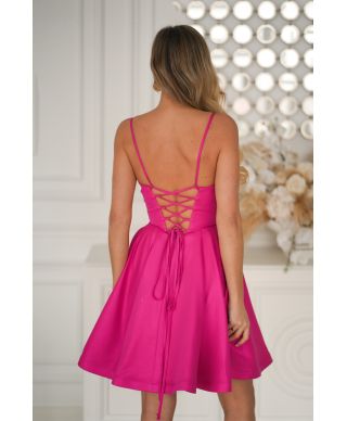 Abito Mini Fucsia con Gonna a Ruota – Chic e Sensuale  -  Sofia