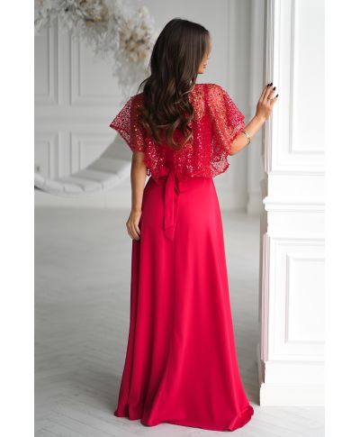 Vestito lungo elegante Rosso - ELEONORA