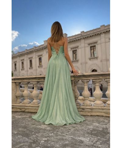 Vestito elegante da cerimonia verde tiffany - Ortensia - Gogolfun.it