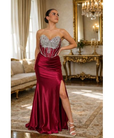 Abito da cerimonia bordeaux  - Nizza - Abiti da Diciottesimo  - Gogolfun.it