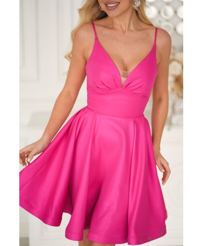 Abito Mini Fucsia con Gonna a Ruota – Chic e Sensuale  -  Sofia