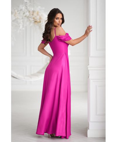 Abito da cerimonia fucsia con spacco - Costa