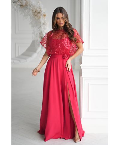 Vestito lungo elegante Rosso - ELEONORA