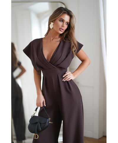 Tuta elegante - Cioccolato - Pantaloni palazzo - KIL