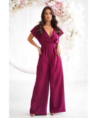 Tuta donna bordeaux con pantaloni a palazzo - Kil