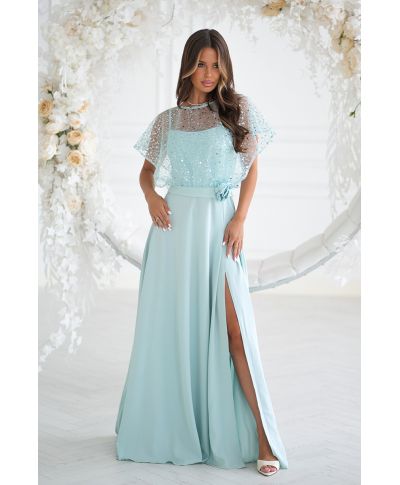 Vestito lungo elegante con spalle coperte - Eleonora