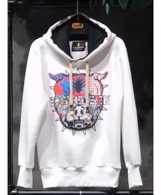 Felpa con cappuccio, bianca