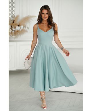 Abito midi con doppie spalline sottili – Colore salvia