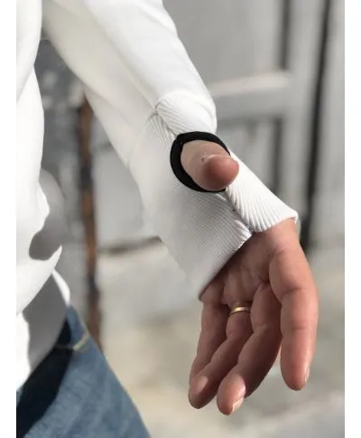 Felpa con cappuccio, bianca