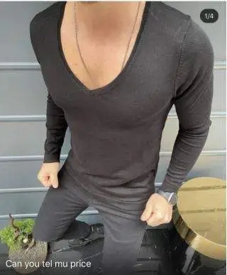 Maglia uomo - Manica lunga - scollo V profondo
