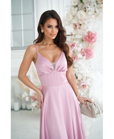 Vestito da cerimonia - In raso – Rosa antico