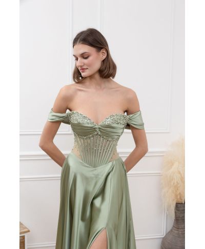 Abito da cerimonia verde salvia - Liandra - Cerimonie e diciottesimi - Gogolfun.it