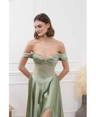 Abito da cerimonia verde salvia - Liandra