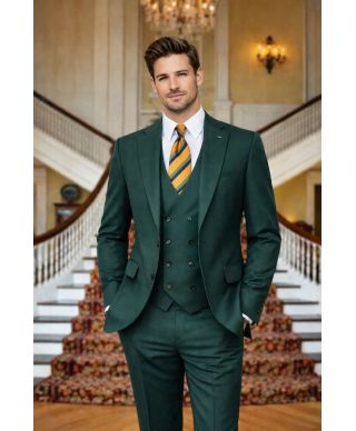 Abito Uomo verde con Gilet doppiopetto - Padania - Abiti da cerimonia uomo online - Gogolfun.it