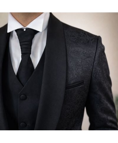 Smoking uomo damascato con gilet - Damasco - Smoking uomo - Gogolfun.it