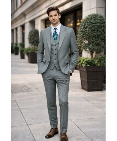 Abito uomo verde salvia, Gilet monopetto - Monza - Gogolfun.it