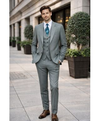 Abito uomo verde salvia, Gilet monopetto - Monza - Gogolfun.it