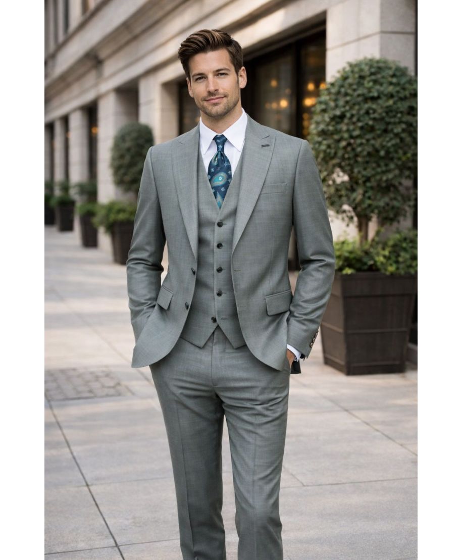 Abito uomo verde salvia, Gilet monopetto - Monza - Gogolfun.it