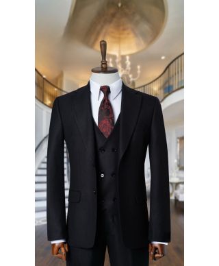 Abito uomo nero, Monaco - Gilet doppiopetto