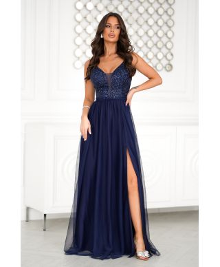 Vestito lungo elegante - Blu