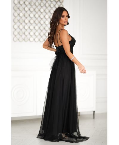 Abito da donna elegante - Lungo - Corpetto - Colore nero