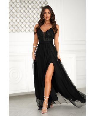 Abito da donna elegante - Lungo - Corpetto - Colore nero