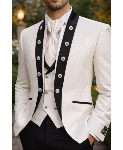 Abito sposo bianco con gilet - Simon - Abiti da sposo economici - Gogolfun.it