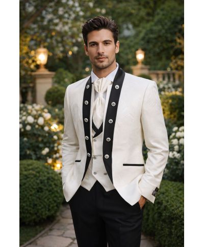 Abito sposo bianco con gilet - Simon - Abiti da sposo economici - Gogolfun.it