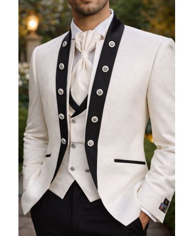 Abito sposo bianco con gilet - Simon - Abiti da sposo economici - Gogolfun.it