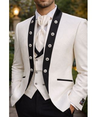 Abito sposo bianco con gilet - Simon - Abiti da sposo economici - Gogolfun.it