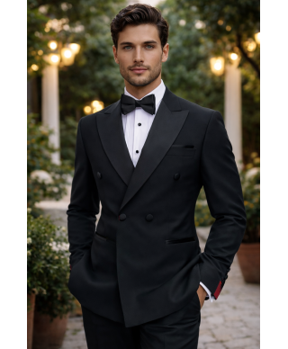 Smoking uomo nero, doppiopetto - Jacob