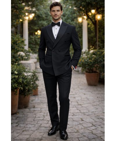 Smoking uomo nero, doppiopetto - Jacob