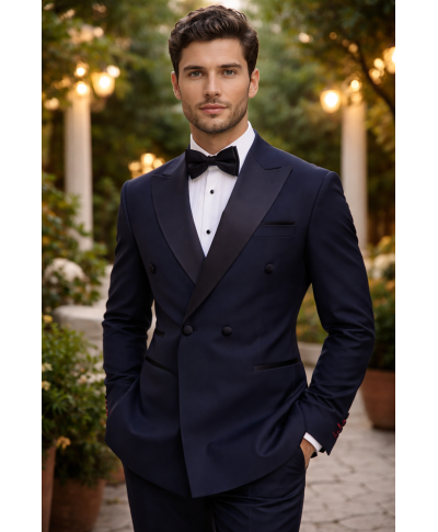 Smoking uomo con gilet, blu - Jacob - Abiti e smoking particolari - Gogolfun.it