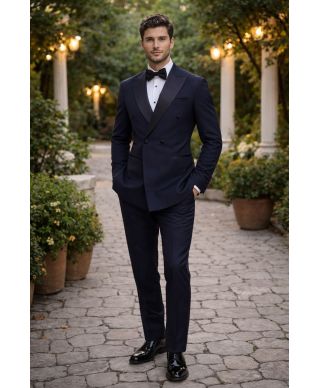 Smoking uomo con gilet, blu - Jacob - Abiti e smoking particolari - Gogolfun.it