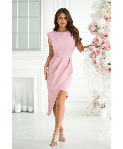 Vestito corto elegante - Tubino rosa cipria