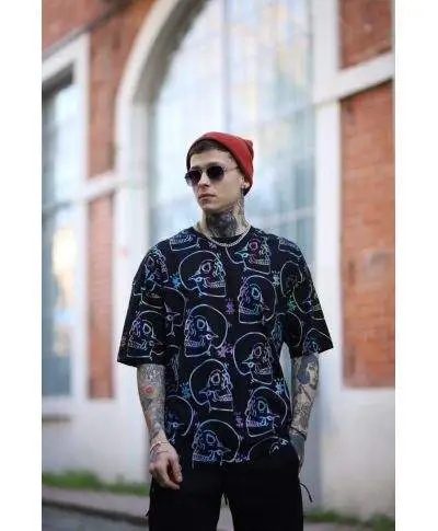 T shirt, teschio cool, over