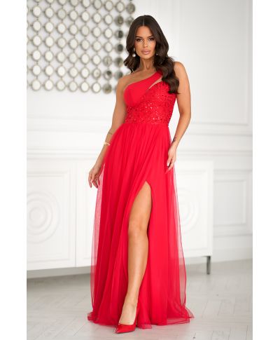 Vestito da Cerimonia Donna Rosso Elegante - Nia