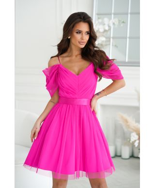 Vestito corto fuxia - In tulle