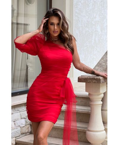 Tubino corto, mono spalla – Rosso