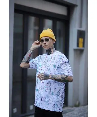 T shirt, teschio cool, over