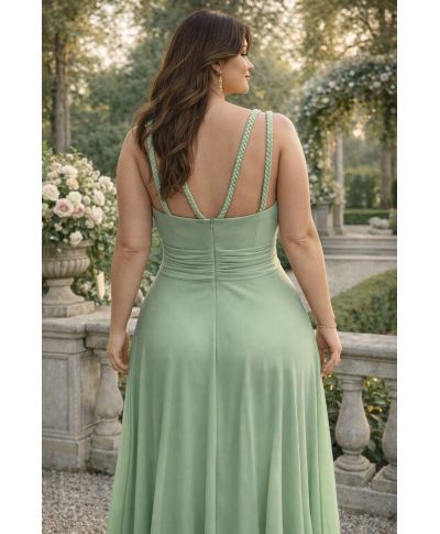 Abito da cerimonia verde, curvy - Nicoletta - Abiti tg curvy - Gogolfun.it